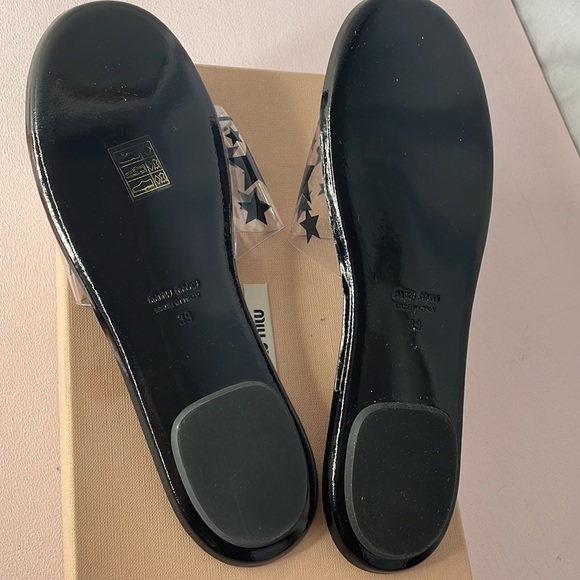 Miu Miu Black 10mm Stars Plexi Slide Sandals - Picture 3 of 4